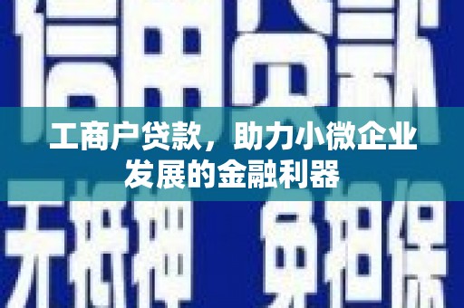 安次工商户贷款，助力小微企业发展的金融利器