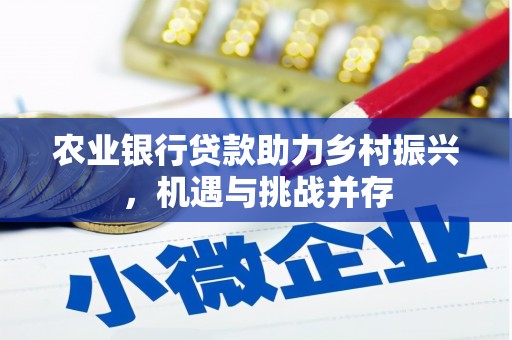 安次农业银行贷款助力乡村振兴，机遇与挑战并存
