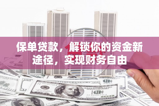 安次保单贷款，解锁你的资金新途径，实现财务自由