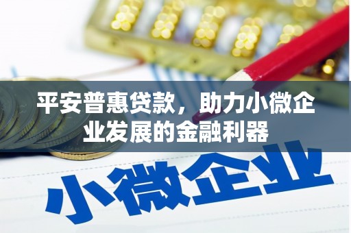 安次平安普惠贷款，助力小微企业发展的金融利器
